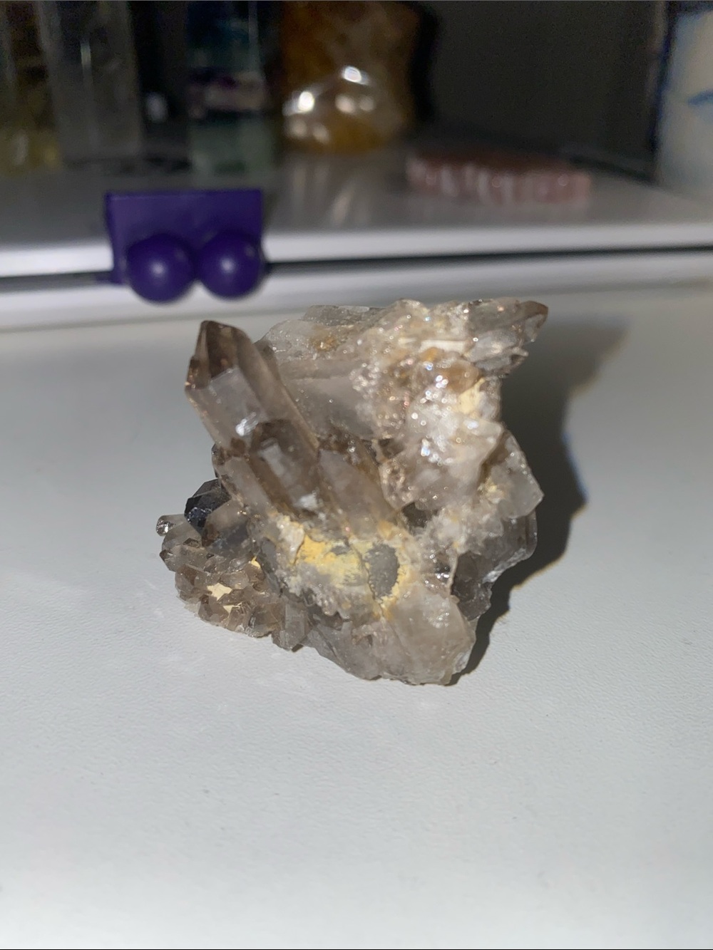 Natural Smoky Quartz Cluster Home Accent - Brown/Cream